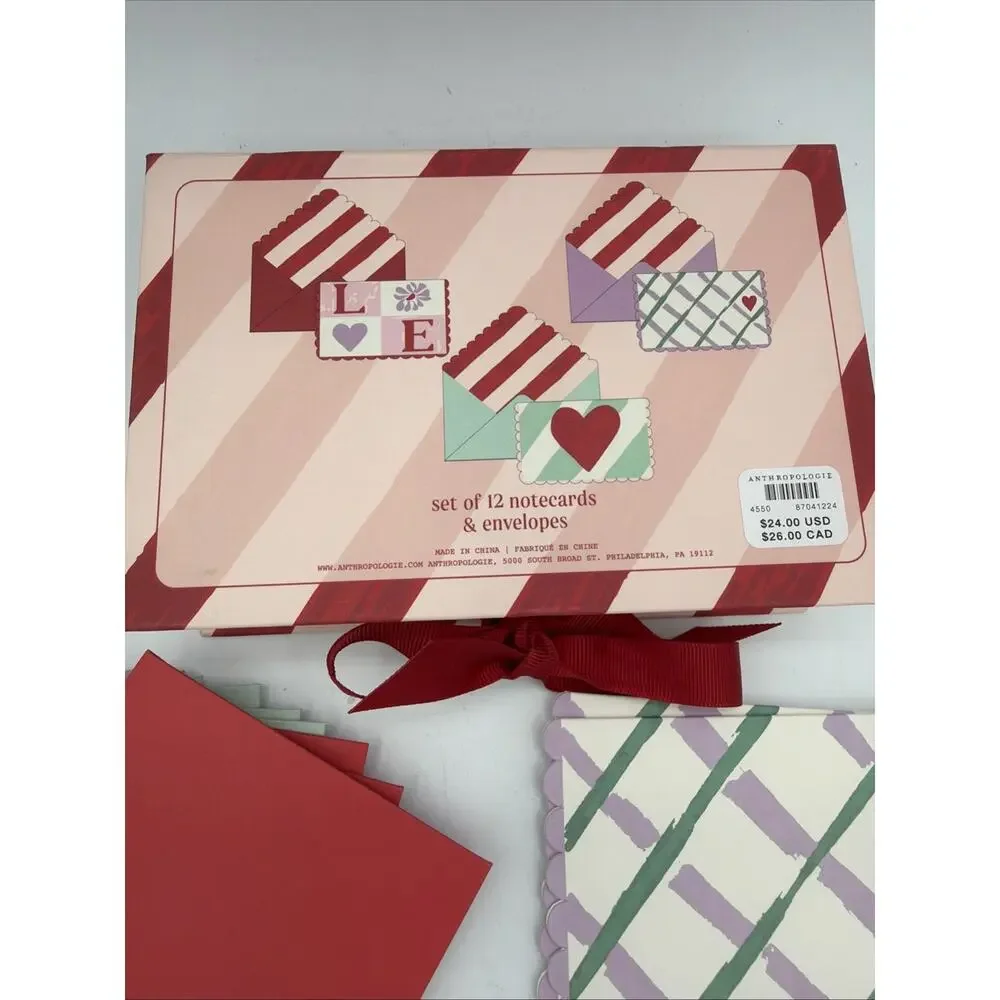 ANTHROPOLOGIE With Love For You Boxed Notecards Note Cards Envelopes Vaisselle